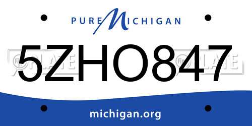 5ZHO847 Michigan License Plate