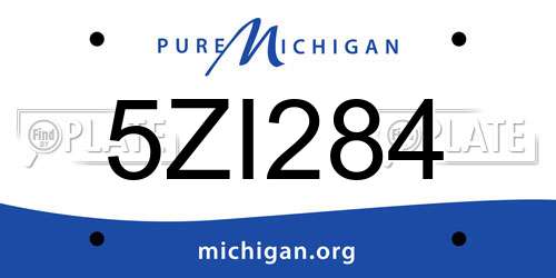 5ZI284 Michigan License Plate
