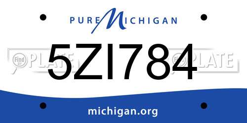 5ZI784 Michigan License Plate