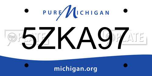5ZKA97 Michigan License Plate