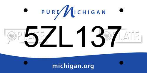 5ZL137 Michigan License Plate