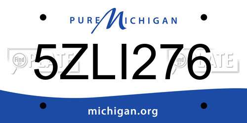 5ZLI276 Michigan License Plate