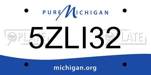 5ZLI32 Michigan License Plate