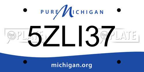 5ZLI37 Michigan License Plate