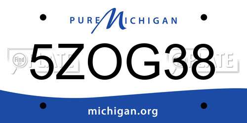 5ZOG38 Michigan License Plate