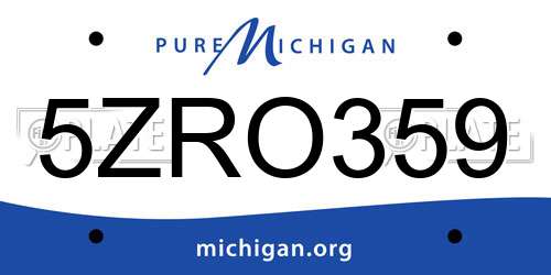 5ZRO359 Michigan License Plate