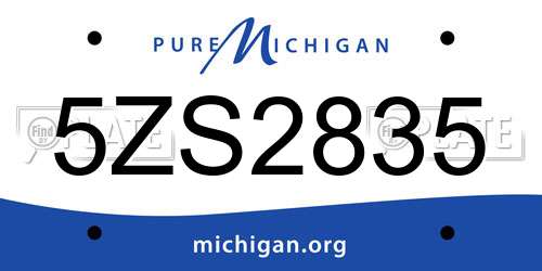 5ZS2835 Michigan License Plate