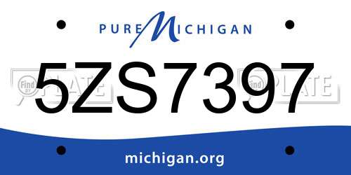 5ZS7397 Michigan License Plate