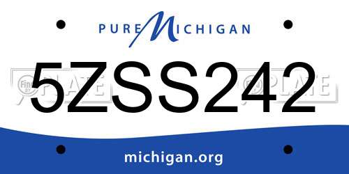 5ZSS242 Michigan License Plate