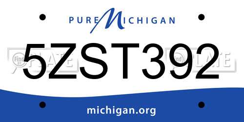 5ZST392 Michigan License Plate
