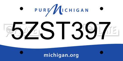 5ZST397 Michigan License Plate