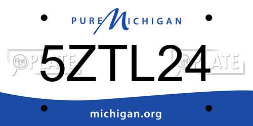 5ZTL24 Michigan License Plate
