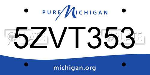 5ZVT353 Michigan License Plate