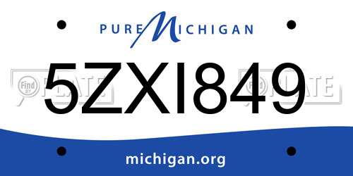 5ZXI849 Michigan License Plate