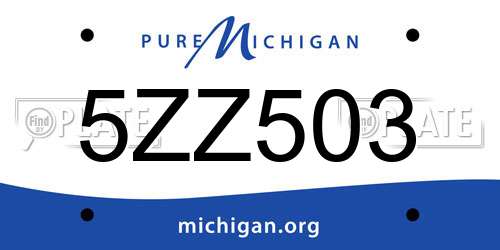 5ZZ503 Michigan License Plate