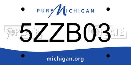 5ZZB03 Michigan License Plate