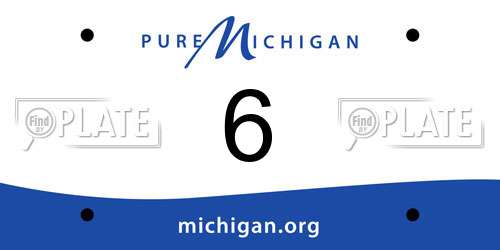 6 Michigan License Plate