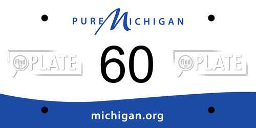 60 Michigan License Plate