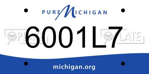 6001L7 Michigan License Plate