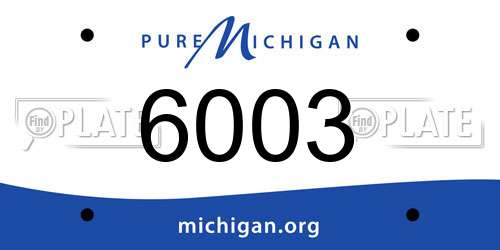 6003 Michigan License Plate