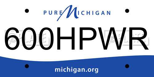 600HPWR Michigan License Plate