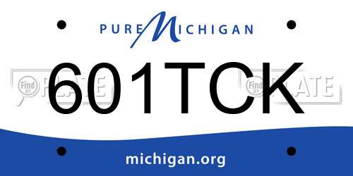 601TCK Michigan License Plate