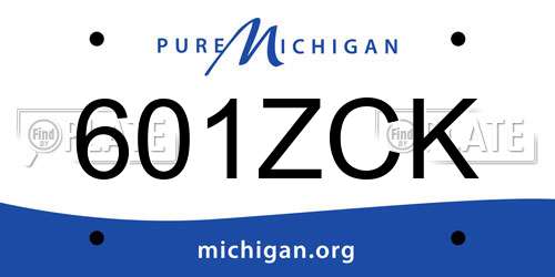 601ZCK Michigan License Plate