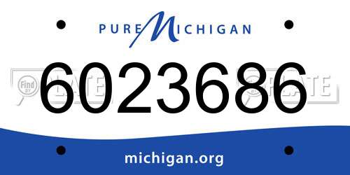 6023686 Michigan License Plate