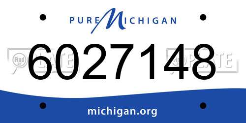 6027148 Michigan License Plate