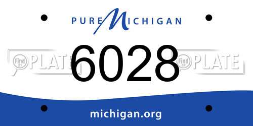 6028 Michigan License Plate