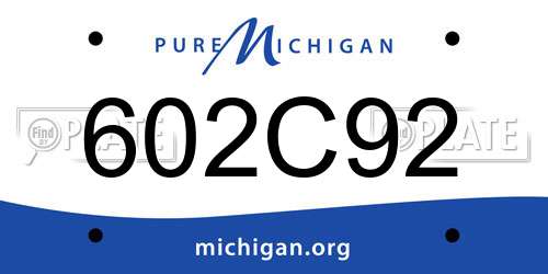 602C92 Michigan License Plate