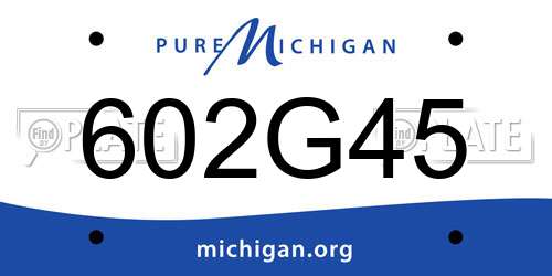 602G45 Michigan License Plate