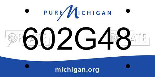 602G48 Michigan License Plate