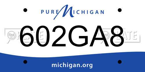 602GA8 Michigan License Plate