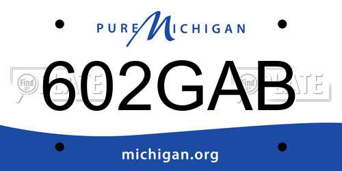 602GAB Michigan License Plate