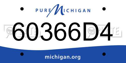 60366D4 Michigan License Plate