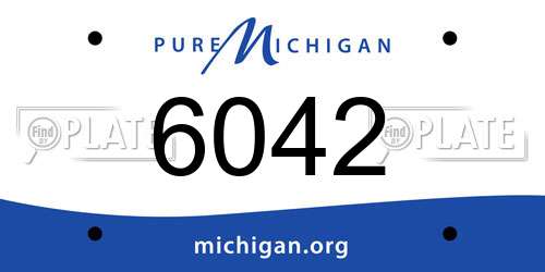 6042 Michigan License Plate