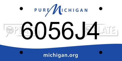 6056J4 Michigan License Plate