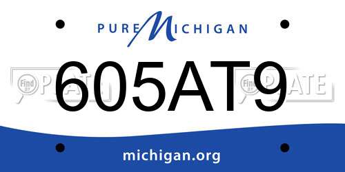 605AT9 Michigan License Plate