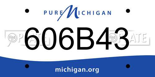 606B43 Michigan License Plate