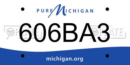 606BA3 Michigan License Plate