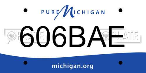 606BAE Michigan License Plate