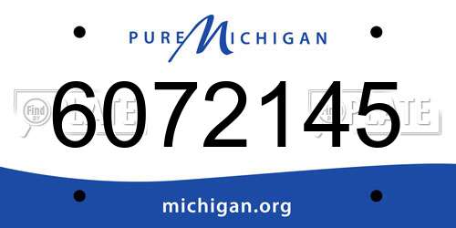 6072145 Michigan License Plate