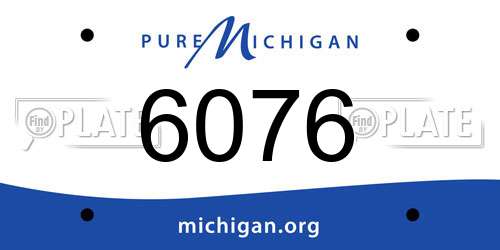 6076 Michigan License Plate