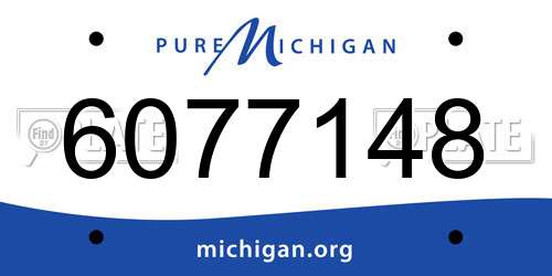 6077148 Michigan License Plate