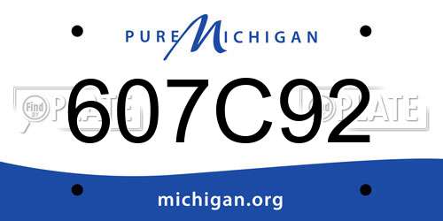 607C92 Michigan License Plate