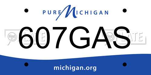 607GAS Michigan License Plate