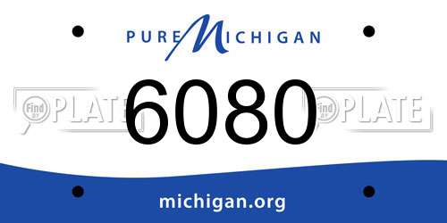 6080 Michigan License Plate