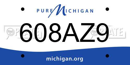 608AZ9 Michigan License Plate