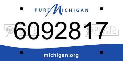 6092817 Michigan License Plate
